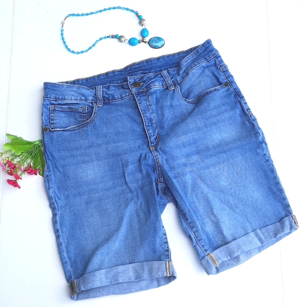 GEORGE Faded Blue Jeans Bermuda Shorts